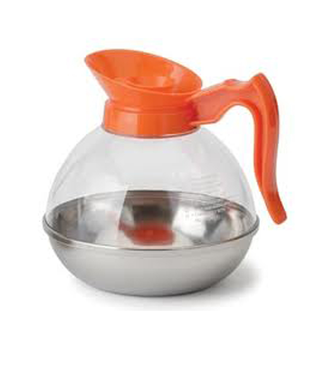 Glass Decaf Coffee Server with Stainless Steel Bottom